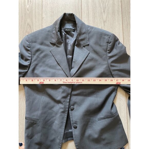 Marlowe Italy Two Piece Wool Pant Suit Set Women's Size 40 Gray Jacket & Pants - Picture 5 of 12
